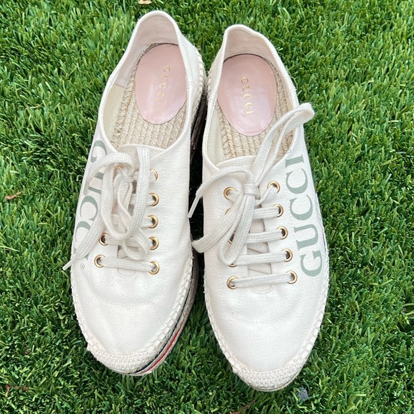 Gucci Platform Lace Up Espadrilles